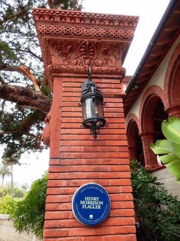 Henry M. Flagler Great Floridians Plaque (<i>located a few few from marker on matching pillar</i>) image. Click for full size.