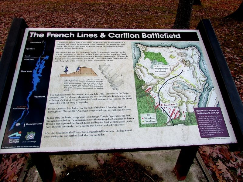 The French Lines & Carillon Battlefield Marker image. Click for full size.
