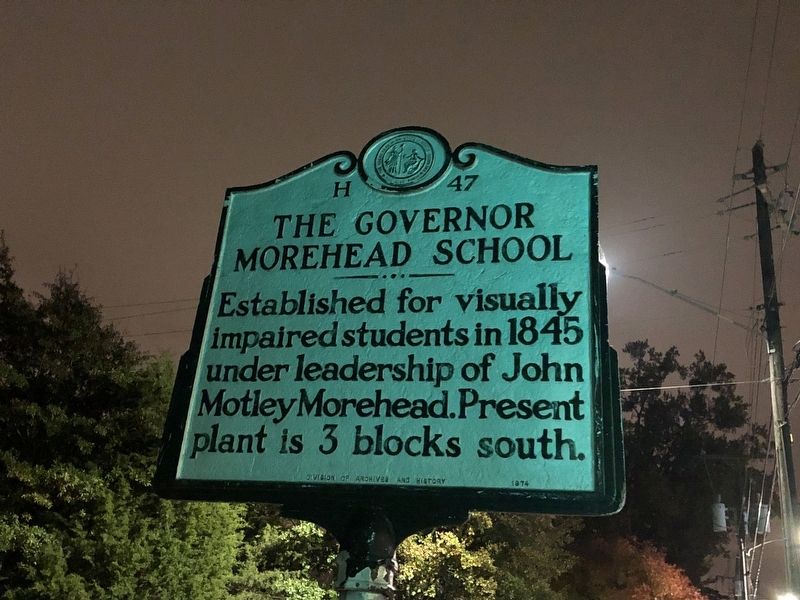 The Governor Morehead School Marker image. Click for full size.