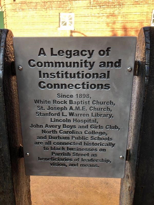 A Legacy of Community and Institutional Connections Marker image. Click for full size.