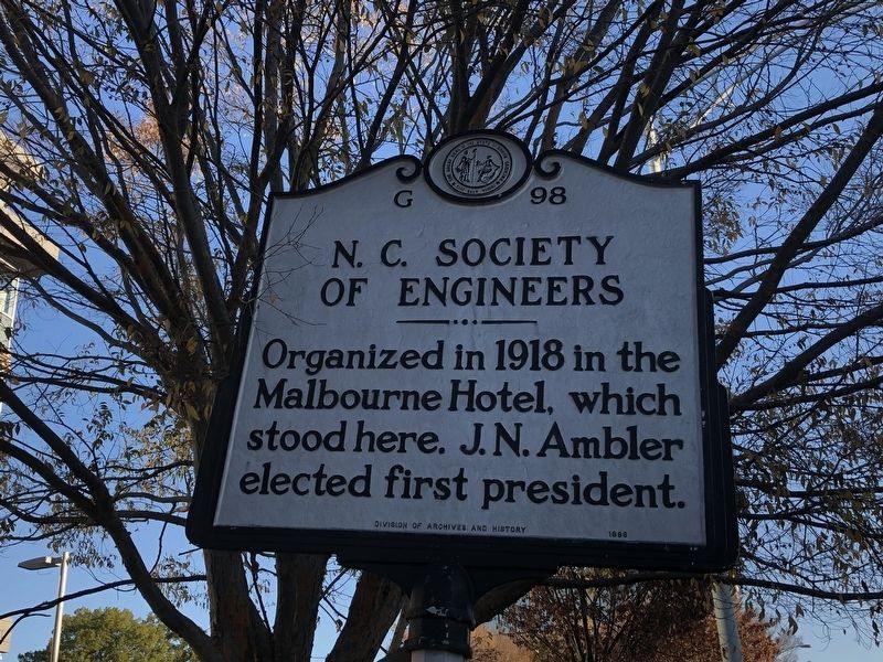 N. C. Society of Engineers Marker image. Click for full size.