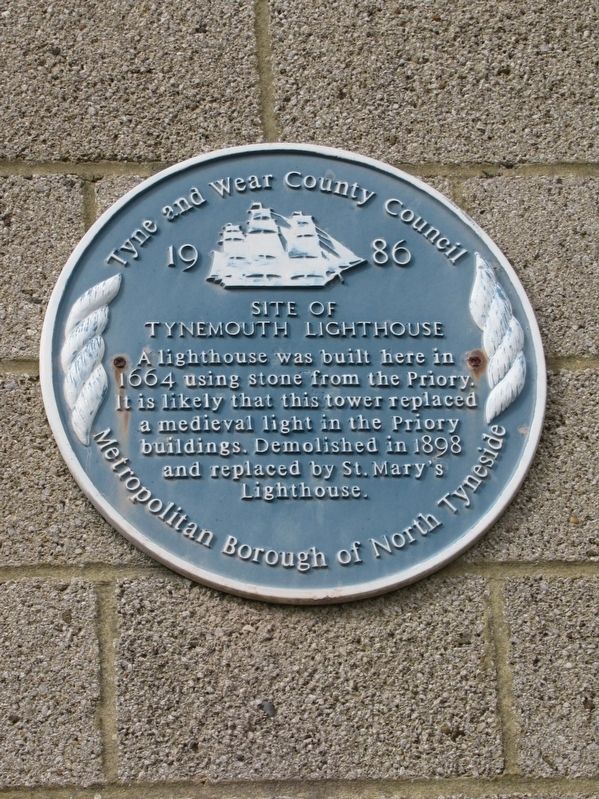 Site of Tynemouth Lighthouse Marker. Click for full size. Site of Tynemouth Lighthouse Marker image. Click for full size.