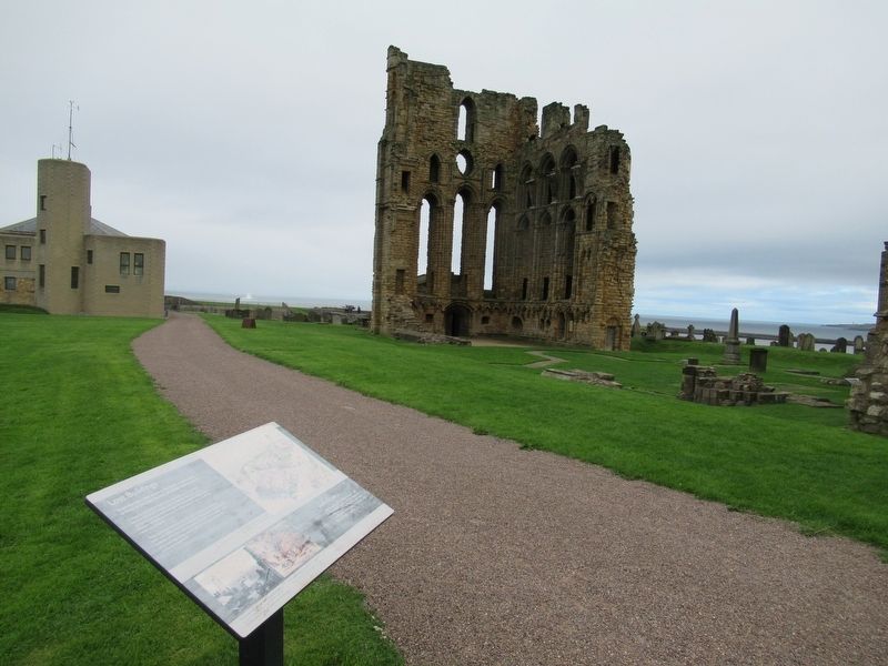 The Coastguard Building and Priory Ruins beyond the Marker image. Click for full size.