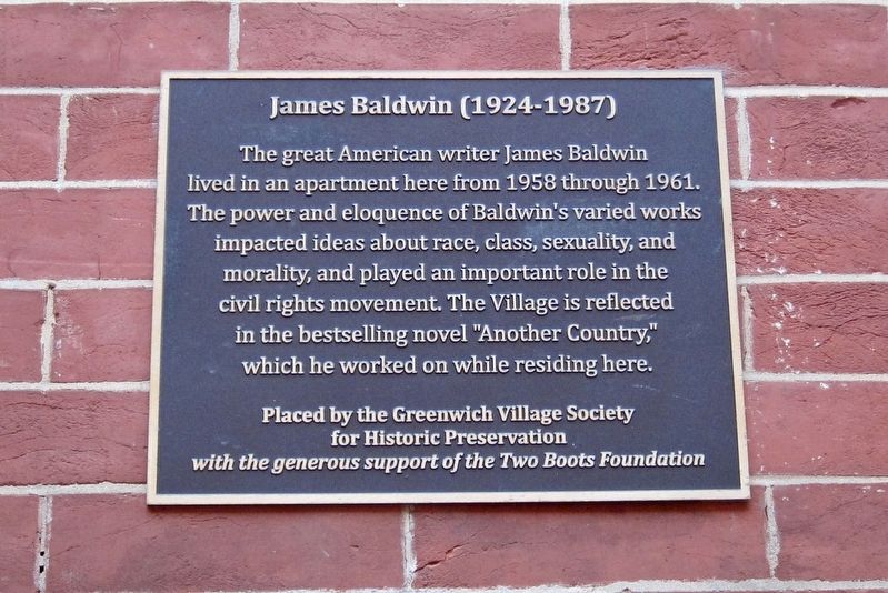 James Baldwin Marker image. Click for full size.