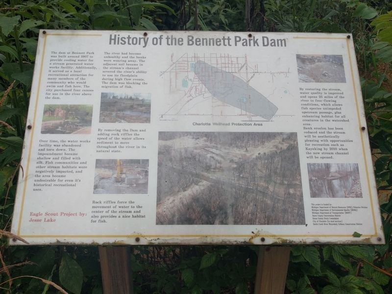 History of the Bennett Park Dam Marker image. Click for full size.