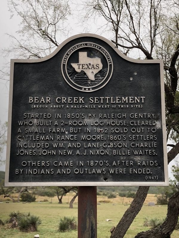 Bear Creek Settlement Marker image. Click for full size.