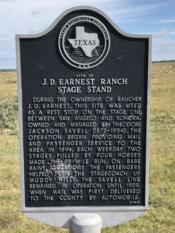 Site of J.D. Earnest Ranch Stage Stand Historical Marker