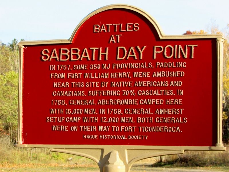 Battles at Sabbath Day Point Marker image. Click for full size.