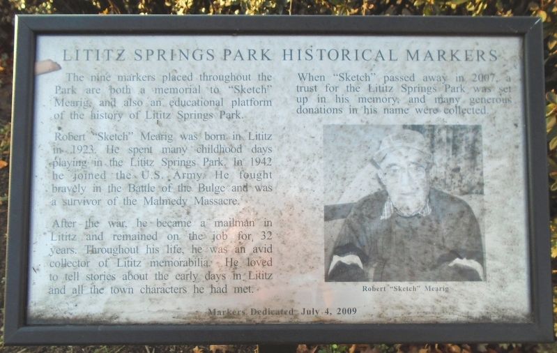 Lititz Springs Park Historical Markers Marker image. Click for full size.