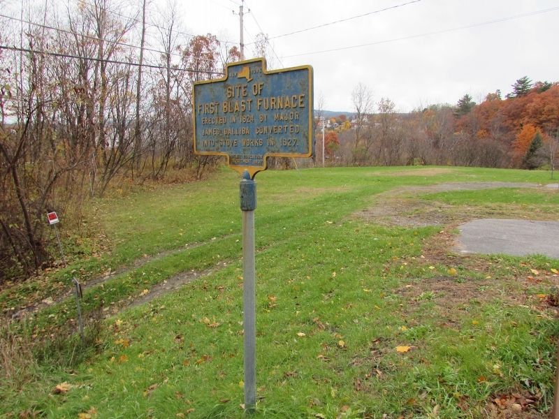 Site of First Blast Furnace Marker image. Click for full size.