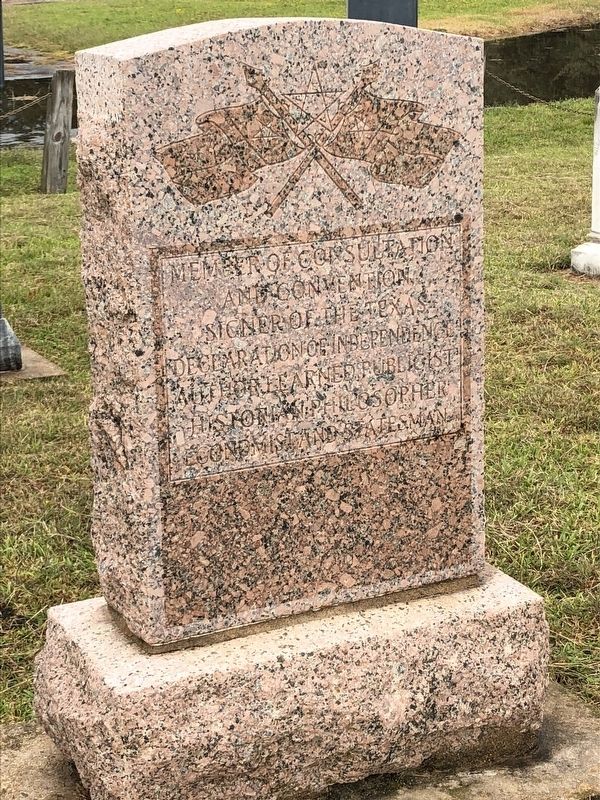 Lorenzo De Zavala Marker Reverse image. Click for full size.
