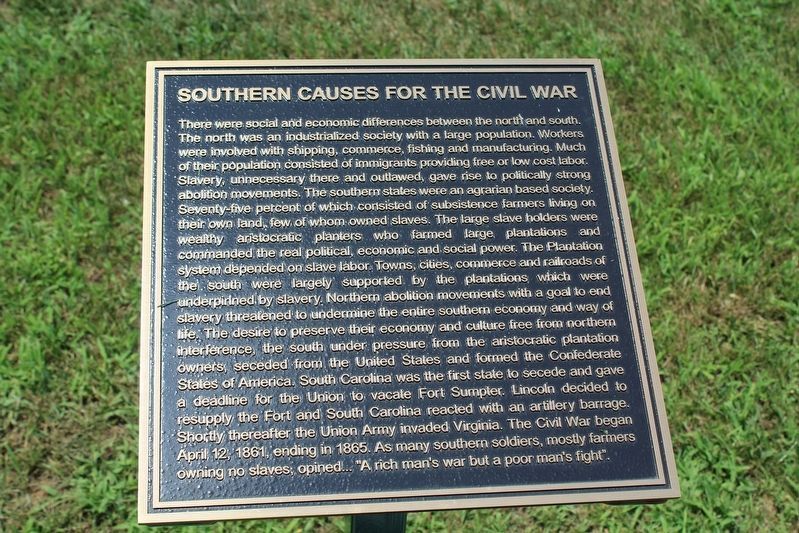 Southern Causes for the Civil War image. Click for full size.