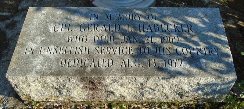 Cpl Gerald L. Habecker Marker image. Click for full size.
