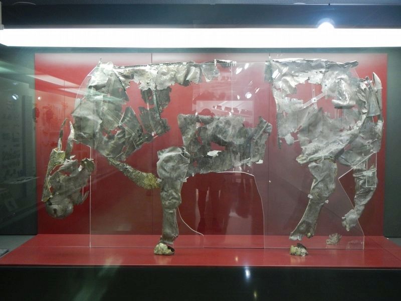 The silver bull found in a pit beneath the Sacred Way image. Click for full size.