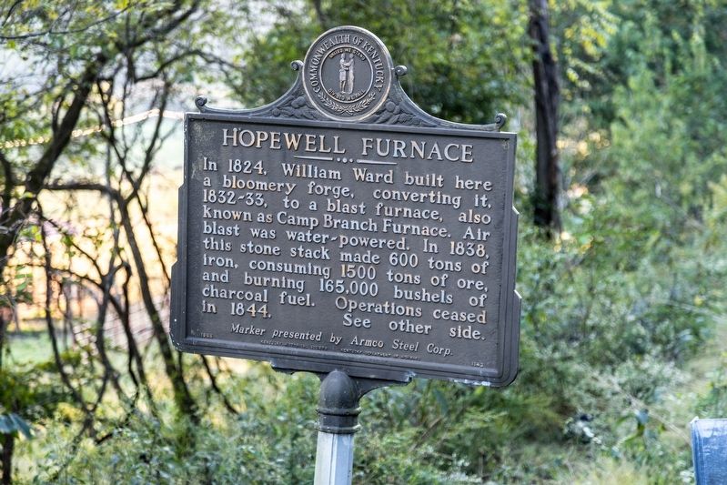 Hopewell Furnace side of marker image. Click for full size.