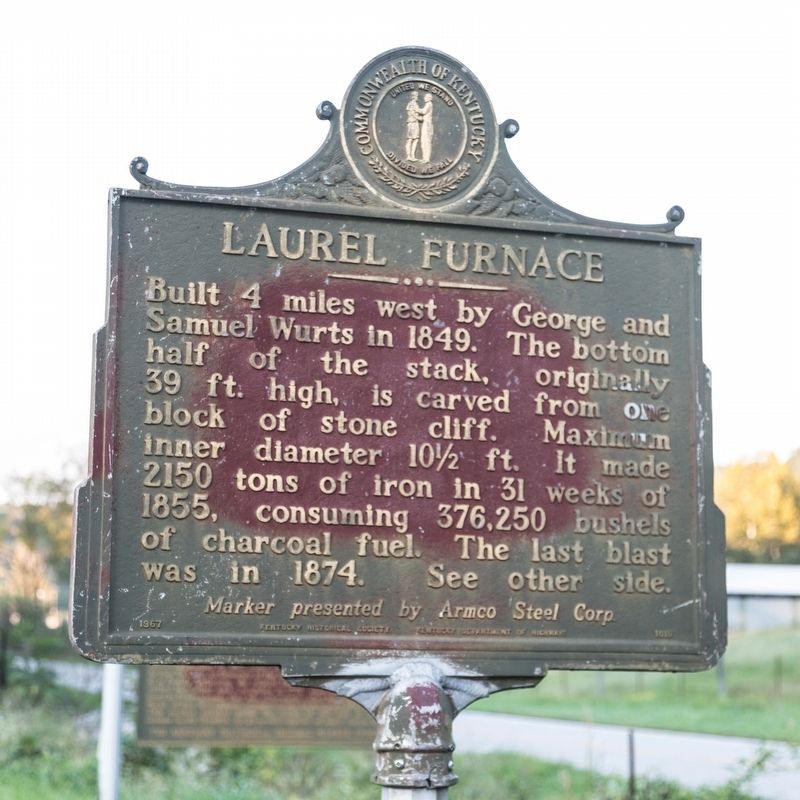 Laurel Furnace side of marker. Click for full size. Laurel Furnace side of marker image. Click for full size.