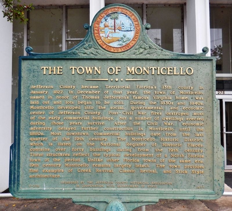 The Town of Monticello Marker image. Click for full size.