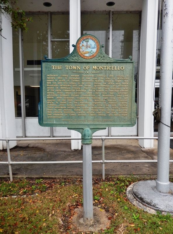 The Town of Monticello Marker (<i>tall view</i>) image. Click for full size.