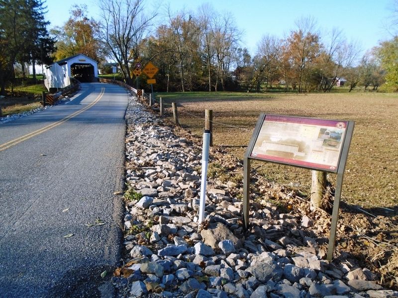 Keller's Mill Bridge and Marker image. Click for full size.