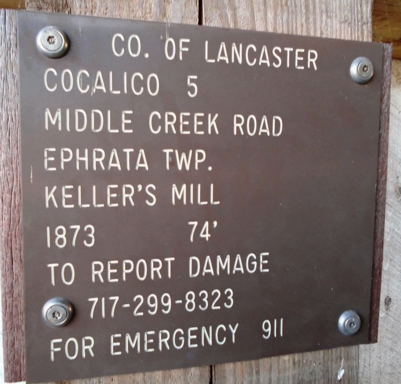 Keller's Mill Bridge Marker image. Click for full size.