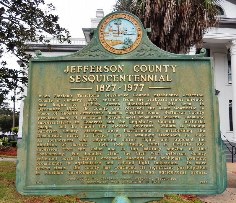 Jefferson County Sesquicentennial Marker. Click for full size. Jefferson County Sesquicentennial Marker image. Click for full size.