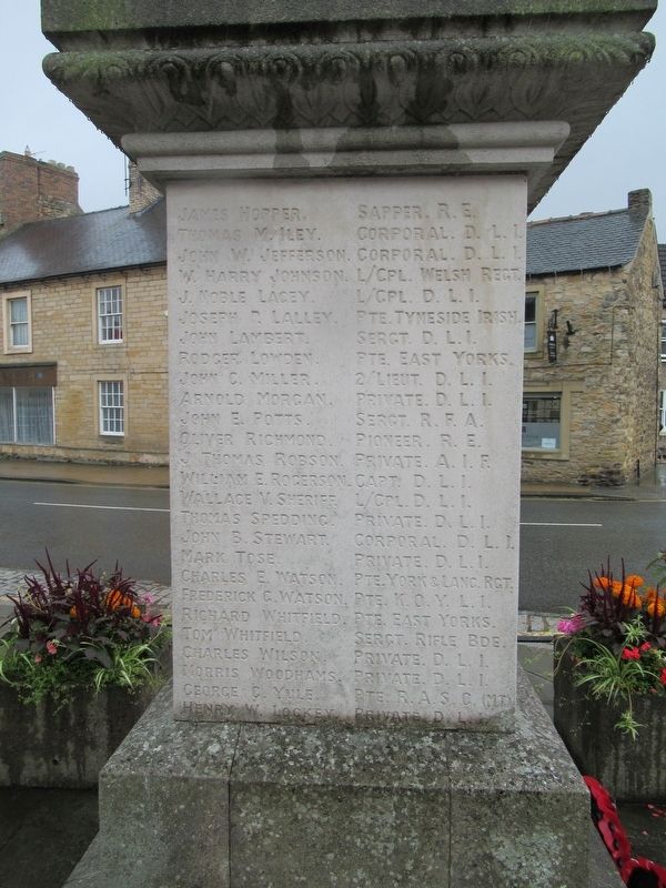 Wolsingham War Memorial. Click for full size. Wolsingham War Memorial image. Click for full size.