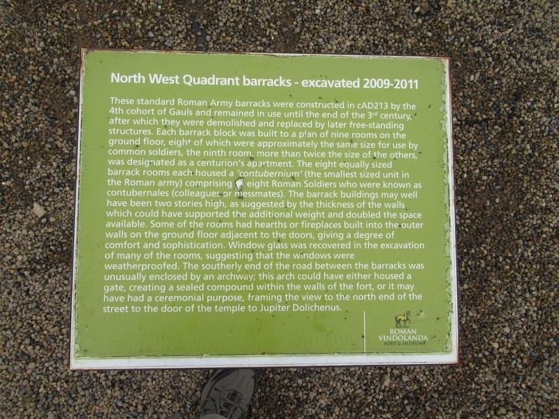 North West Quadrant Barracks Marker. Click for full size. North West Quadrant Barracks Marker image. Click for full size.