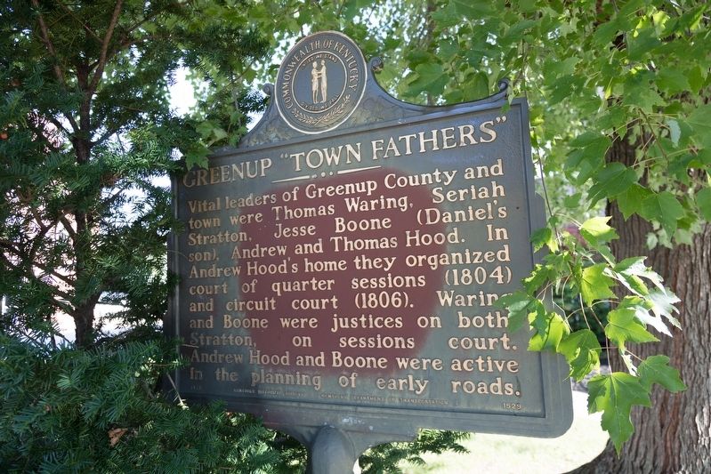 Greenup “Town Fathers” Marker image. Click for full size.