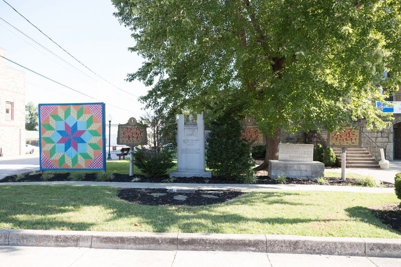 Three historical markers and two monuments at the courthouse image. Click for full size.