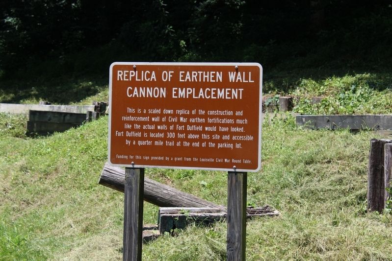 Replica of Earthen Wall Cannon Emplacement Marker image. Click for full size.