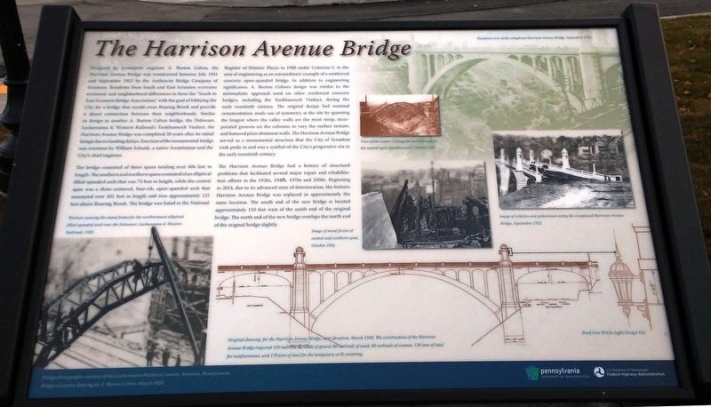 The Harrison Avenue Bridge Marker image. Click for full size.