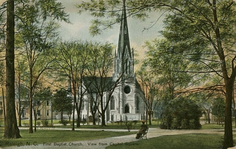 <i>Raleigh, N.C. First Baptist Church. View from Capitol Square</i> image. Click for full size.