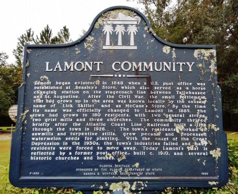 Lamont Community Marker image. Click for full size.