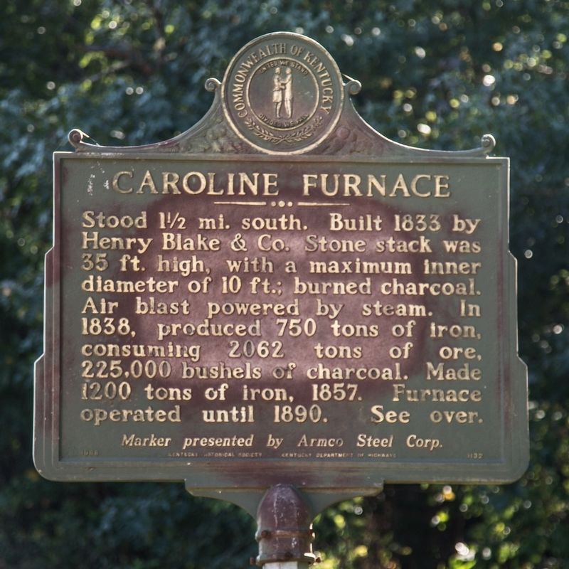 Caroline Furnace face of marker image. Click for full size.