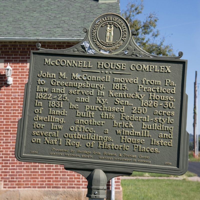 McConnell House Complex Marker, side one image. Click for full size.