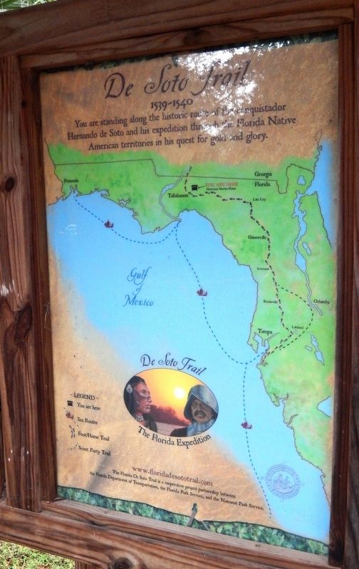 Florida De Soto Trail Map (<i>left-most of three panels in the kiosk</i>) image. Click for full size.