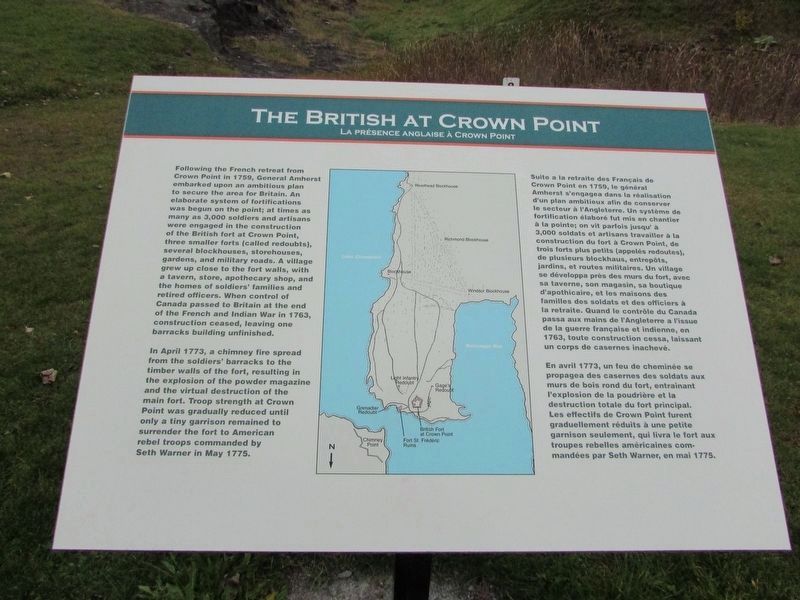 The British at Crown Point Marker (Redesigned Marker) image. Click for full size.
