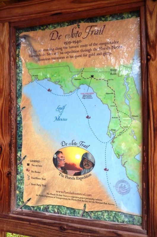 Florida De Soto Trail Map (<i>panel to the left of marker in kiosk</i>) image. Click for full size.