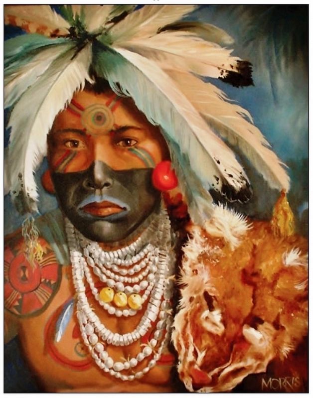 Marker detail: “Bobcat Warrior” by Theodore Morris image. Click for full size.