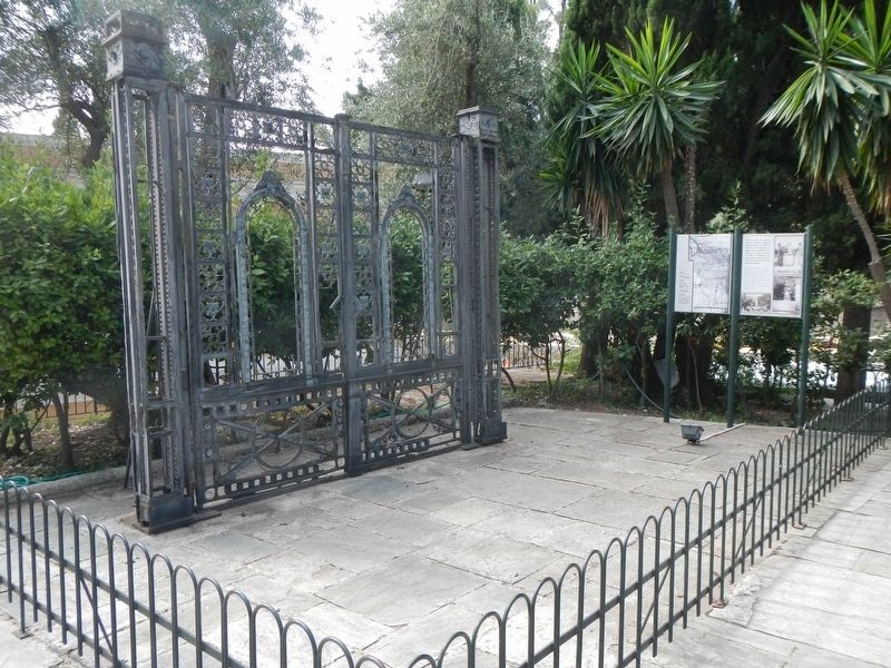 The Entrance Gate to Achillion and Marker image. Click for full size.
