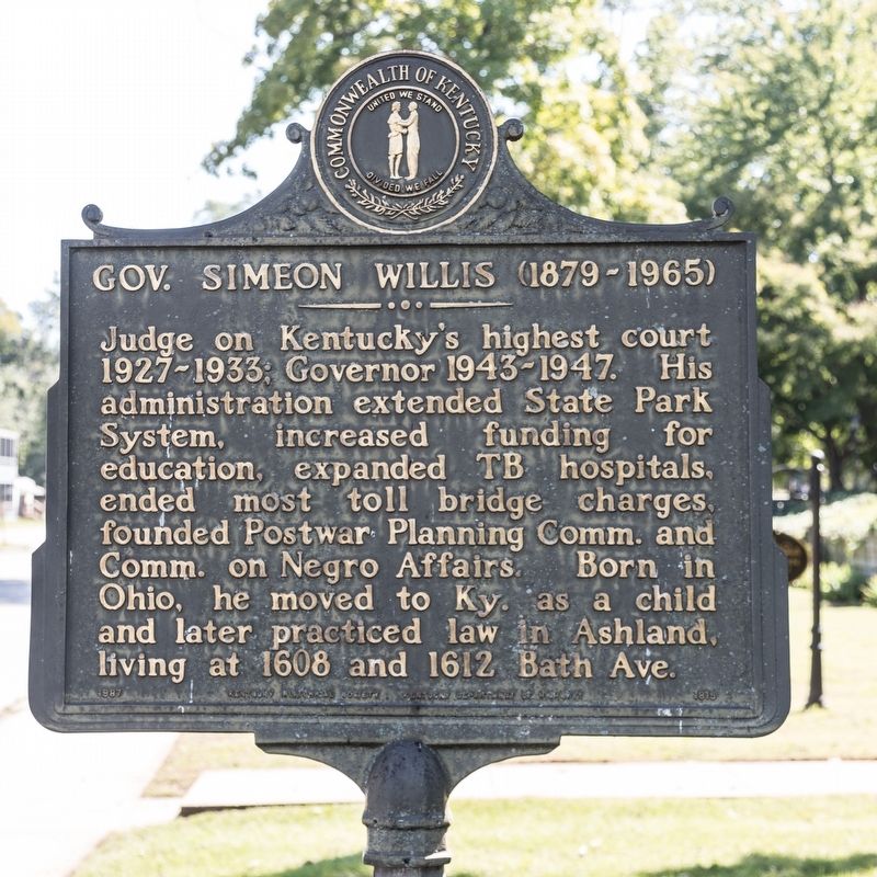 Gov. Simeon Willis Marker image. Click for full size.