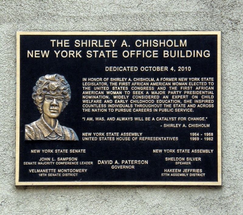 The Shirley A. Chisholm New York State Office Building Marker image. Click for full size.