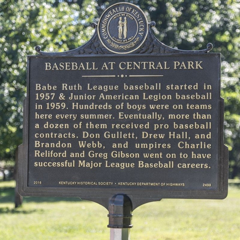 Baseball at Central Park Marker, side two image. Click for full size.
