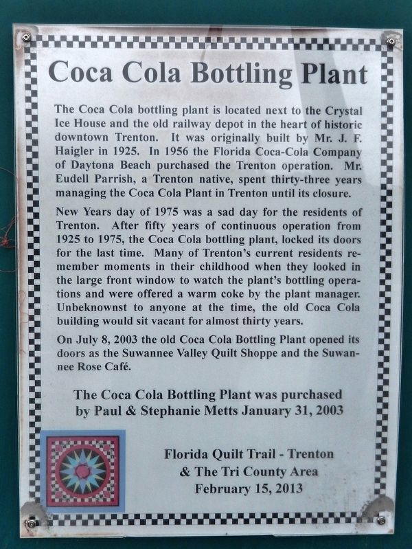 Coca Cola Bottling Plant Marker image. Click for full size.