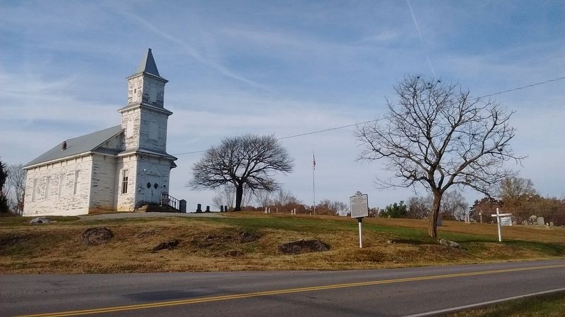 Blue Springs Church and Cemetery Marker image. Click for full size.