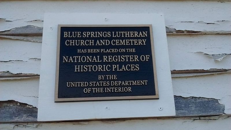 Blue Springs Lutheran Church and Cemetery - National Register of Historic Places image. Click for full size.