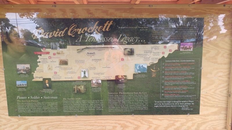 David Crockett – A Tennessee Legacy Marker image. Click for full size.
