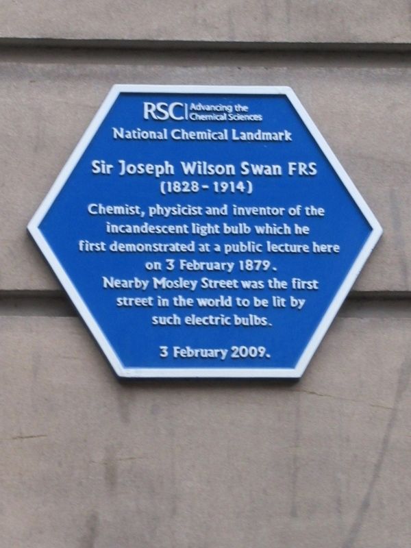 Sir Joseph Wilson Swan Marker image. Click for full size.