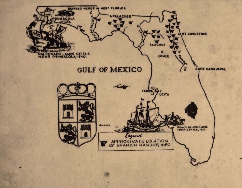 Marker detail: Location of Spanish Ranchos, 1680 image. Click for full size.