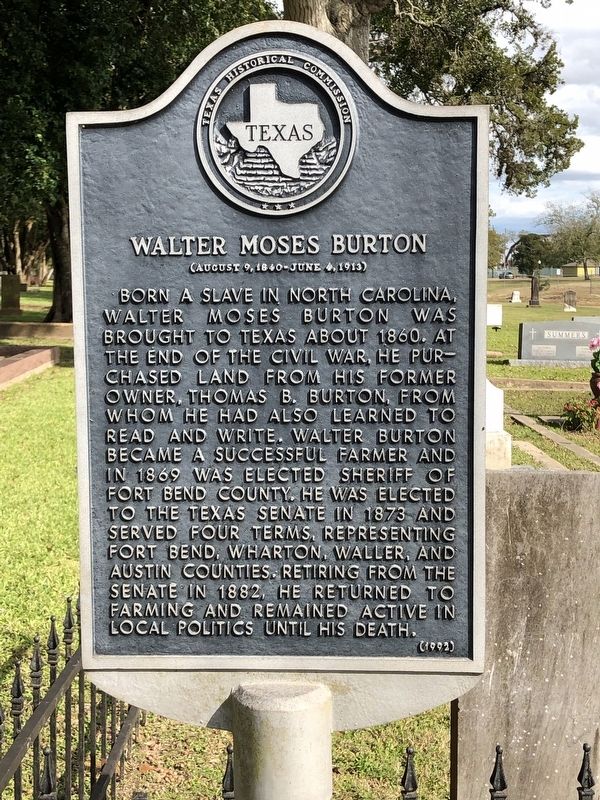 Walter Moses Burton Marker image. Click for full size.